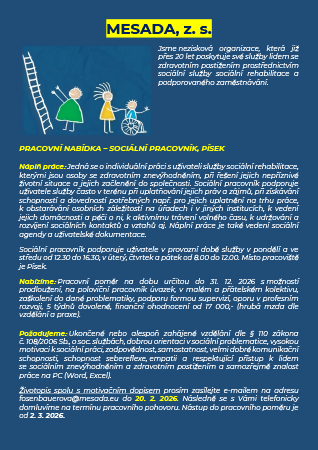 Pracovn� nab�dka - P�sek